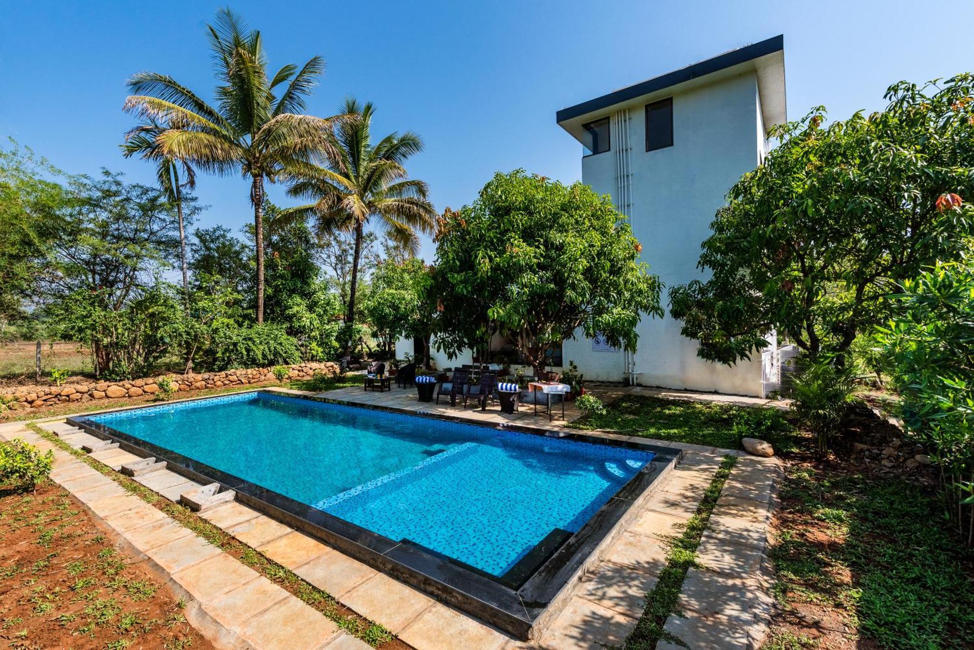 Saffronstays Lakeview Nivara - Farm Stay Villa With Private Pool Near Pune Exterior photo